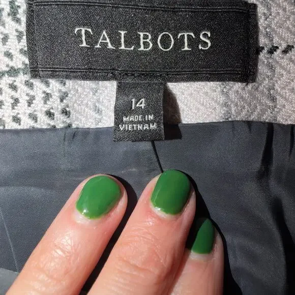 Talbots White/Gray/Red/Pink, Wool Plaid, Lined, Knee Length Pencil Skirt NWT- 14 - Picture 4 of 10